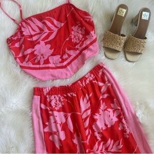 Sierra sky Red and Pink Floral Two-Piece Set